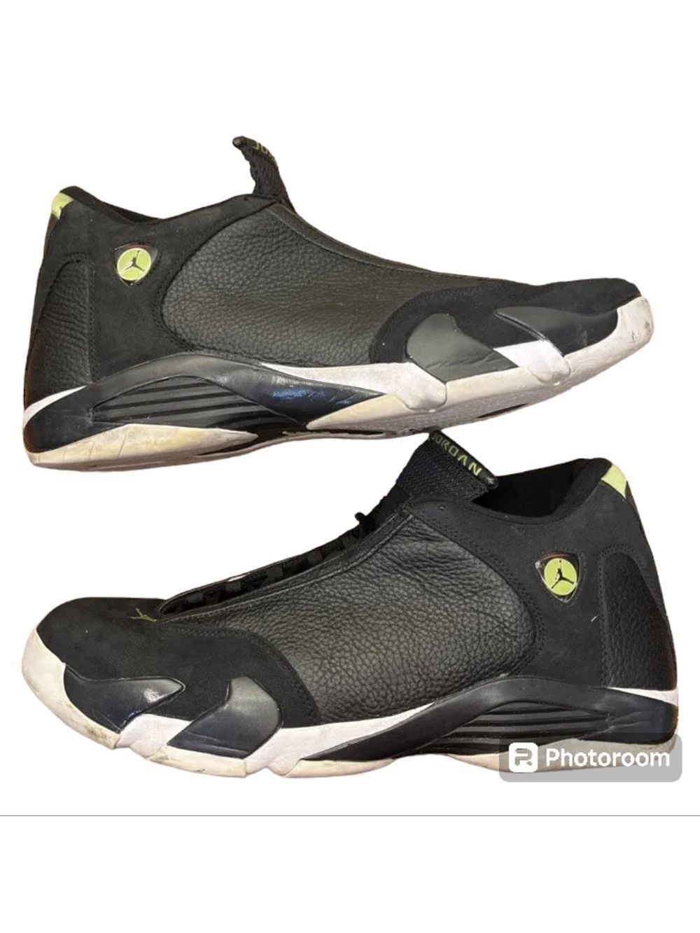 Nike Air Jordan 14 Retro Indiglo XIV 487471-005 Black White Shoes Mens Size 12
